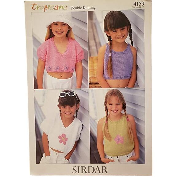 New Sirdar 4159 Tropicana Child Tank Top Sweater Double Knitting Pattern - Picture 2 of 3